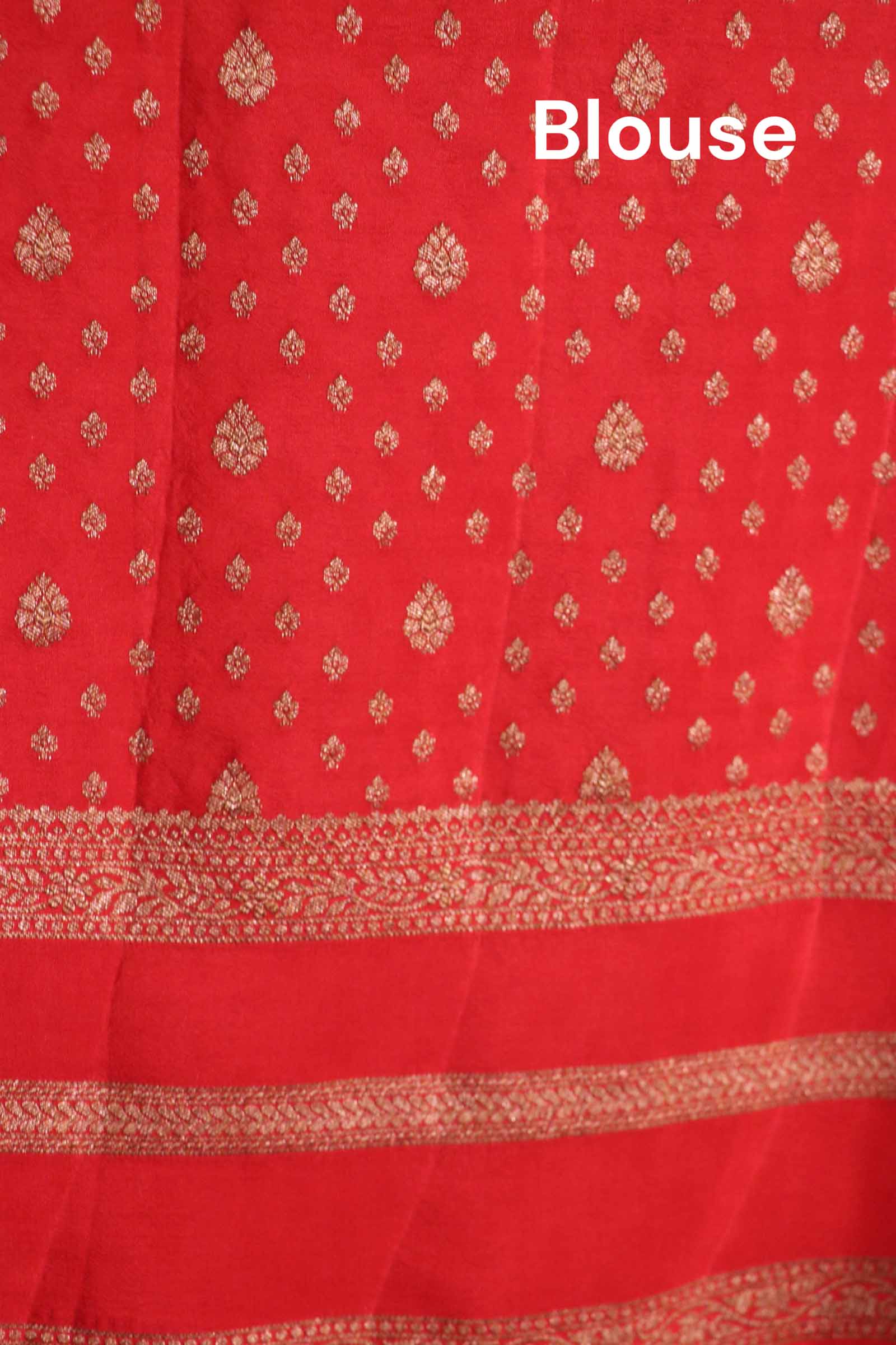 Pure Handloom Zari Butta Banarasi Crepe Silk Saree AL206217